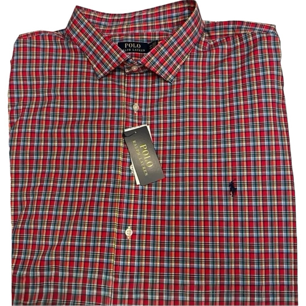 Polo Ralph Lauren Plaid Shirt Mens 4XB Polo RL Button Down LS Multicolor 4X Big